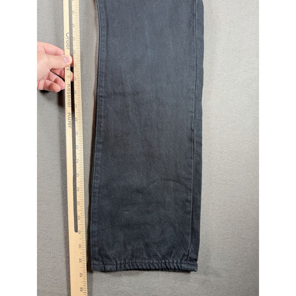 Levis 501 Premium Jeans Mens 31x32 Black Straight Leg Button Fly Casual Big E - Picture 8 of 12
